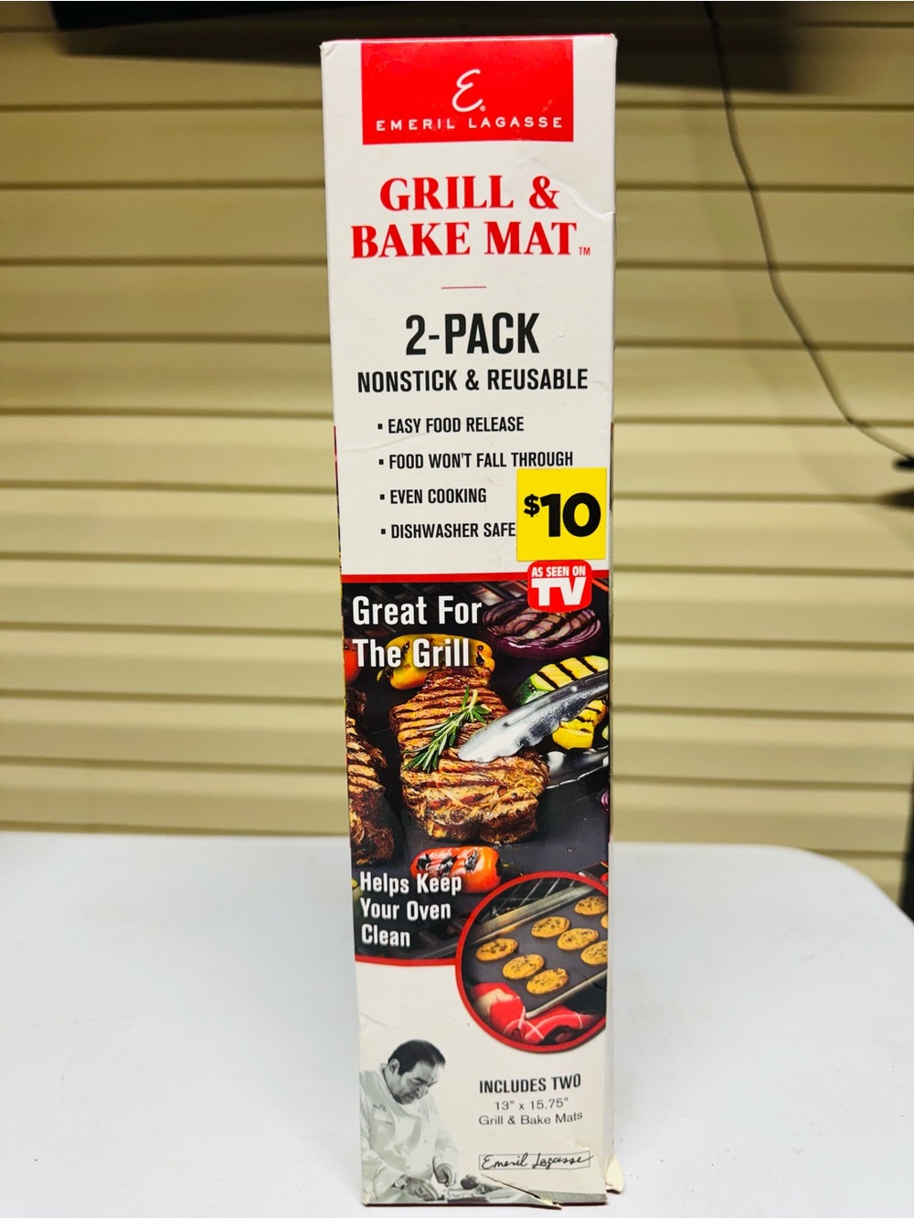 Grill & Bake Mat 2-Pack - Nonstick Reusable (White/Red Packaging)